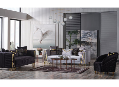 Sofa Garnitur 3+3+1 Sëtz Chesterfield Barock Stil Garnitur Set 3tlg. Sofa Relax
