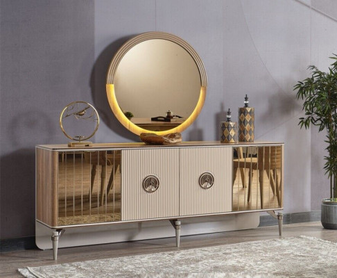 Design Iesszëmmer Komplett Iessdësch + 6x Still Modern Miwwelen Holzdësch Nei