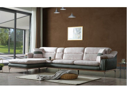 Wunnlandschaft Eckcouch L-Form Couch Sëtz Polstersofa Luxus Miwwelen Sofas modern