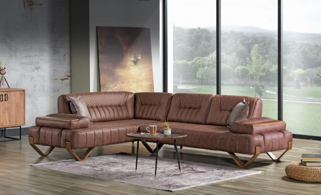 Ecksofa Wunnlandschaft Faarf Braun L-Form Sofa Nei Wunnzëmmer Ecksofa Luxus Nei