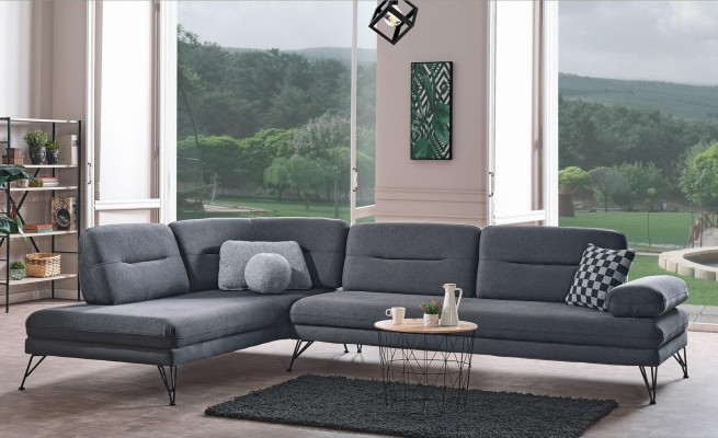 Ecksofa L-Form Textil Eckcouch Sofa Polster Premium Couch L-Form Modern