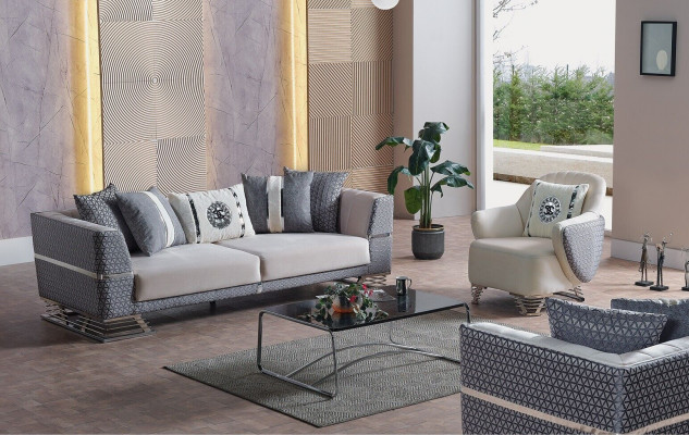 Sofagarnitur 3+1 Sëtz Sessel Garnitur Modern Relax Sessel Miwwel Nei