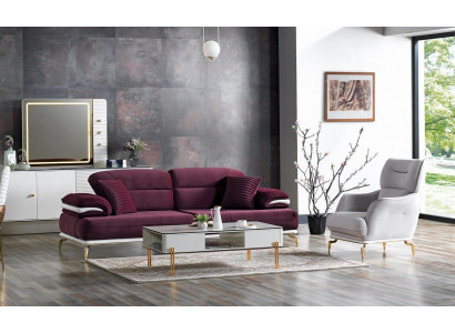 Sofagarnitur 3+1 Sëtzer Fauteuil Garnitur Modern Relax Fauteuil Miwwelen