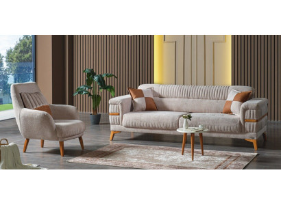 Sëtzgrupp 3+1 Sëtzer Modern Relax Still Modern Stil 2dësch Stéck Luxus Wunnzëmmer