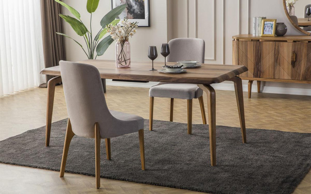 Iessdësch + 6 Still + Sideboard + Spigel Iesszëmmer Set Iessgrupp Gruppendësch