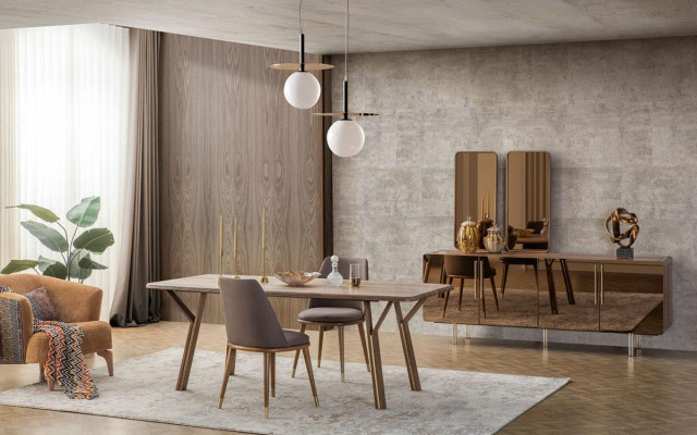 Iesszëmmer Set 6x Still+Iessdësch+Sideboard+Spigel Set Iesszëmmer Designer Nei