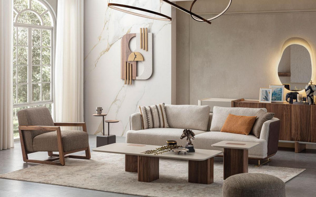 Luxus Canapé-Set Wunnzëmmer Canapé-Set 3+1 Couchtisch Bäistelltësch