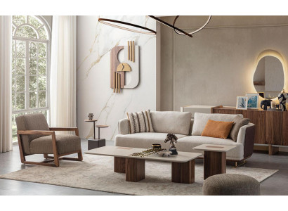 Luxus Canapé-Set Wunnzëmmer Canapé-Set 3+1 Couchtisch Bäistelltësch