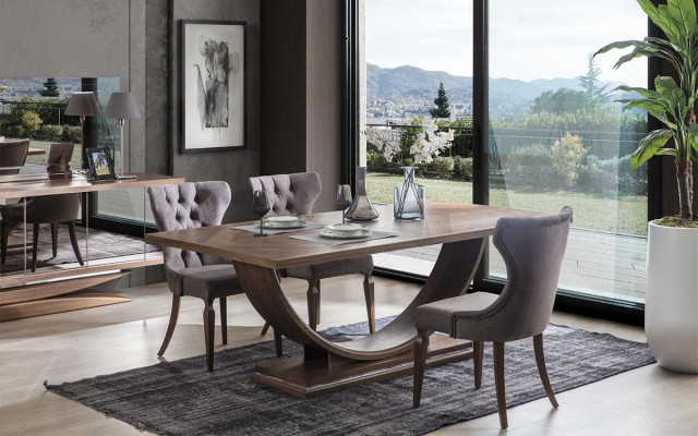 Iesszëmmer Set 6x Still Iessdësch Sideboard Spigel Set Iesszëmmer Designer Nei