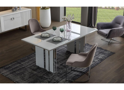 Iesszëmmer Set Luxus 6x Still + Iessdësch Iessgrupp Garnitur Lehnstill Nei Modern