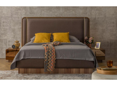 Moderne Schlofkummer Set Bett + 2x Nuetsdëscher Design Miwwelen Nei 3 teileg.