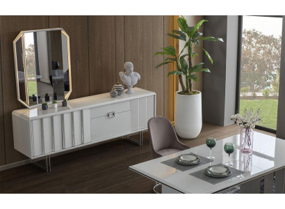 Grupp Sideboard Spigel Kommod Schief Kachholzmöbel Wäiss Wunnzëmmer
