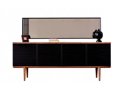 Luxus Anrichte Sideboard mat Spigel Design Modern Kommoden Holz Ariichtung