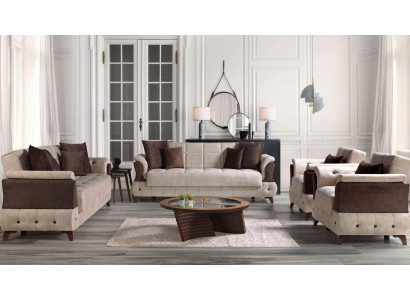 Modern Sofagarnitur Fotell Textil Sofa Luxus Komplett Luxus 3+2+1+1 Sëtzer
