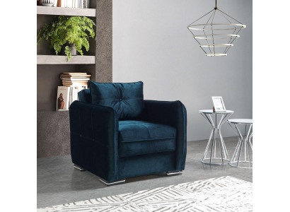 Design Sëtzer Luxus Fautteuil Relax Textil Blo Faarf Fautteuil Club Lounge Modern