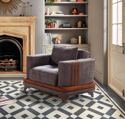 Design Sëtzer Luxus Fauteuil Relax Textil Gro Fauteuil Club Modern Luxus