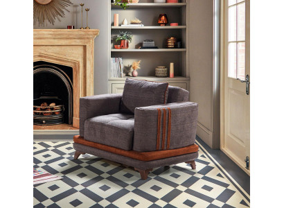 Design Sëtzer Luxus Fauteuil Relax Textil Gro Fauteuil Club Modern Luxus