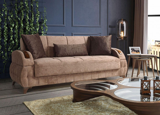 Designer Sofagarnitur 3+2+1+1 Sëtz Couch Polster Sëtzpolster Braun Set