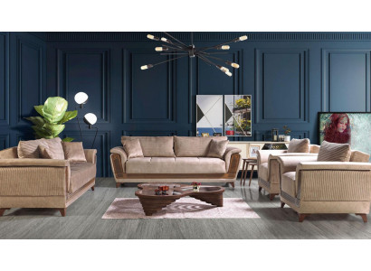 Sofagarnitur 3+2+1+1 Sëtzer Textil Modern Komplett Fauteuil Sofa 3 Sëtzer Luxus Nei