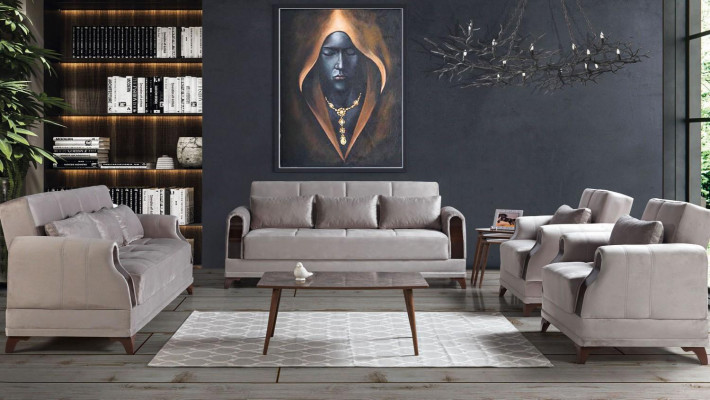 Sofagarnitur 3+2+1+1 Sëtz Miwwelen Luxus Set Sofagarnitur Modern 4tlg Nei