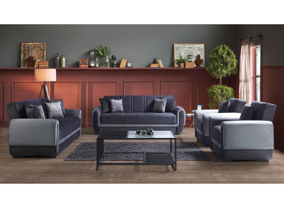 Sofagarnitur 3+2+1+1 Sëtzer Textil Modern Komplett Fauteuil Sofa 3 Sëtzer Luxus 3
