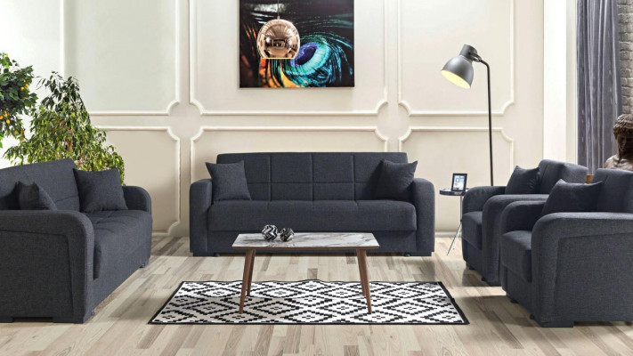 Sofagarnitur 3+2+1+1 Sëtzer Textil Modern Komplett 2x Fotell Sofa 3 Sëtzer Luxus 1