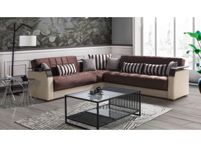 Eckcanapé Wunnlandschaft Beige L-Form Canapé Wunnzëmmer Eckcanapé Luxus 315 x 245