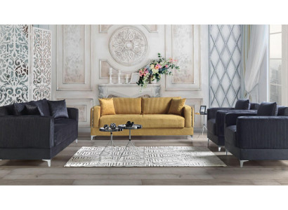 Sëtzgarnitur 3+2+1+1 Sëtzer Textil Modern Komplett Fotell Sofa 3 Sëtzer Luxus