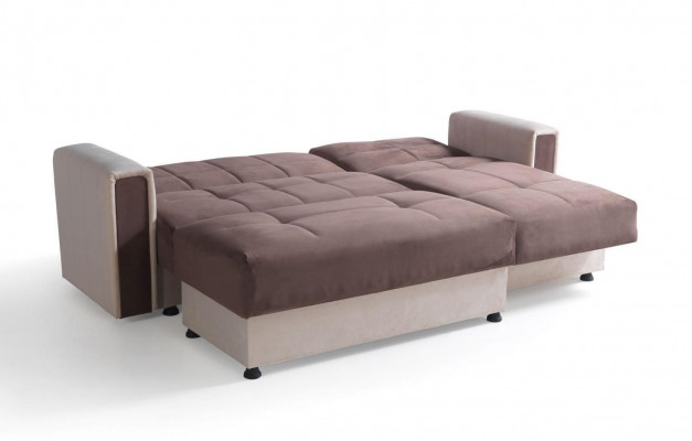 Eckcanapé L-Form Sëtz Pouf Textil Komplett Polster Premium Wunnzëmmer Modern