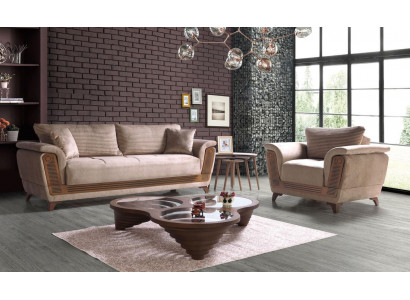 Sofagarnitur 3+1 Sëtzer Fautteuil Garnitur Modern Relax Miwwelen Schloofsofa