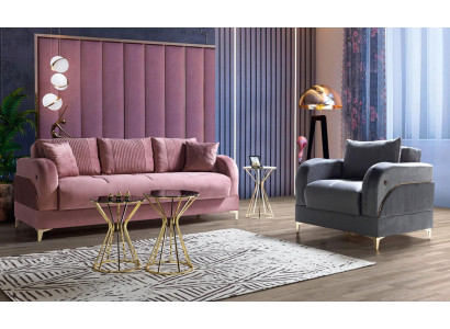 Sofa-Garnitur 3+1 Sëtzer Modern Relax Fauteuil Stil 2tlg Luxus Wunnzëmmer Miwwelen