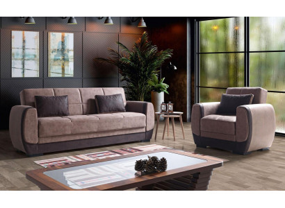 Sofagarnitur 3+1 Sëtzer Textil Holz Sofa 3 Sëtzer Modern Fauteuil Nei Komplett Nei Set