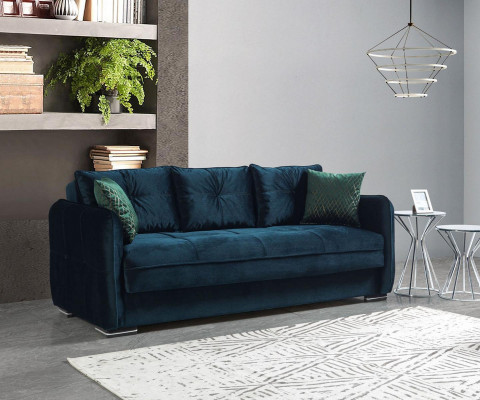 Wunnzëmmer Canapé 3 Sëtzer Design Stil Miwwelen Relax Canapé 3er Modern Canapéen Blo Nei