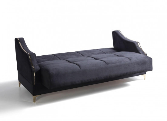 Luxus 3-Sëtz Sofa Stotmuebelen Elegant Sofa Textil Schwaarz 208cm