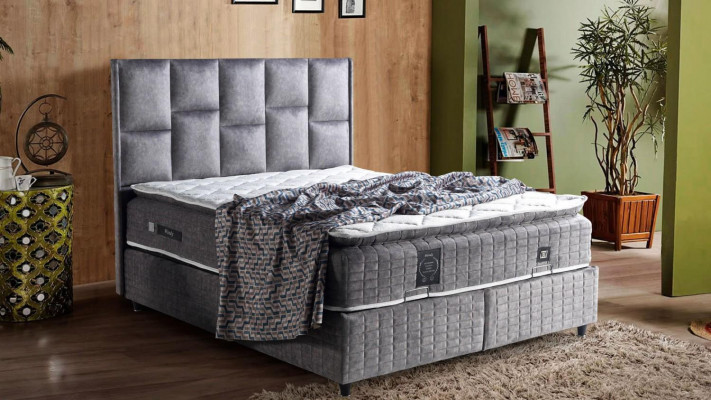 Bett Design Better Luxus Beige Polster Schlofzëmmer Miwwelen Sëlwer 160x200