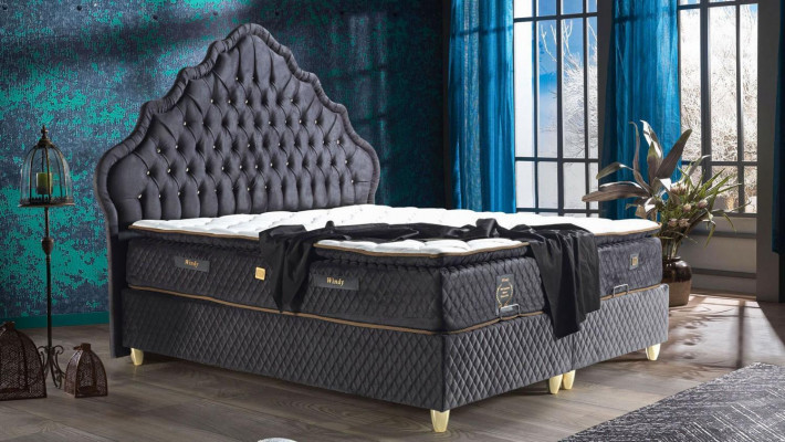 Bett Design Better Luxus Schwaarz Polster Schlofzëmmer Miwwelen Chesterfield
