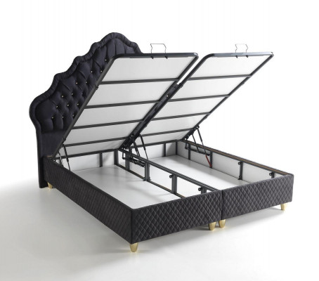 Bett Design Better Luxus Schwaarz Polster Schlofzëmmer Miwwelen Chesterfield