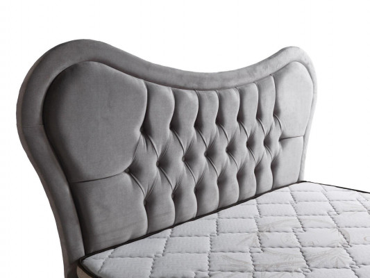 Bett Design Betten Luxus Beige Polster Schlofzëmmer Miwwelen Chesterfield 160x200