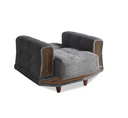 Canapé-Set 3+2+1+1 Sëtzer Textil Holz Sofa 3 Sëtzer Modern Still Komplett Set