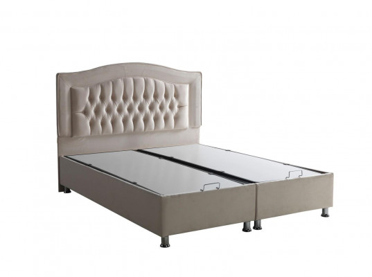 Bettdesign Betten Luxus Beige Polster Schlofzëmmer Miwwelen Sëlwer Chesterfield