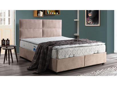 Bett Design Bettdecker Luxus Beige Polsterschlofzëmmer Miwwelen Duebelbetter 160x200