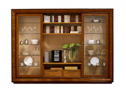 Wunnzëmmer Schaf Wunnwand Regal Vitrinn XXL Wunnwänn Italienesch Miwwelen Holz