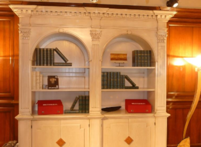 Wunnzëmmer Bibliothéik Regal Büicher Schief Kommod Massivholz