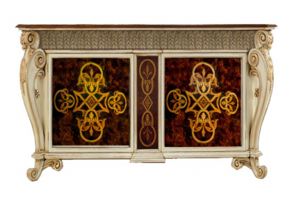 Sideboard Massiv Schaf Regal Holz Anrichte Schief Luxus Miwwelen aus Italien