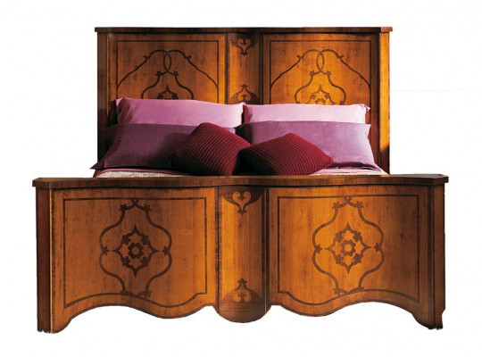 Bett Braun Schlofzëmmer Miwwelen Holz Design 160x200cm Polster Hotelbetter Textil