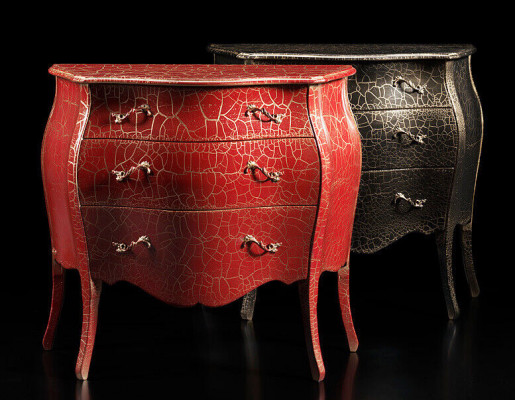 Italienesch Miwwelen Rout Kommode mat Schief Anrichte Kommoden Holz Nei