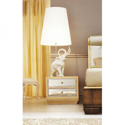 Nuetsdësch Wäiss Holz Miwwel Design Elegantes Schlofzëmmer Miwwel Art déco Neit
