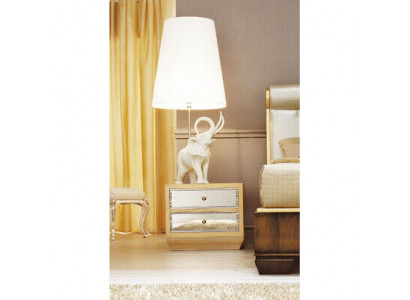 Nuetsdësch Wäiss Holz Miwwel Design Elegantes Schlofzëmmer Miwwel Art déco Neit