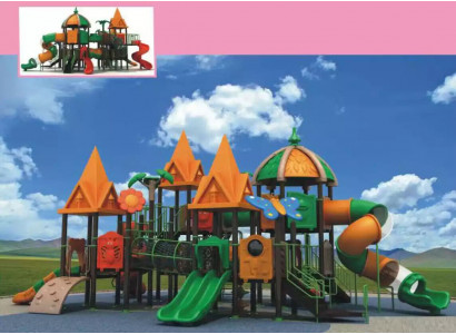 Spilltuerm mat Rutsch Klotertuerm Spillgeschir Anlag Outdoor Spillplaz