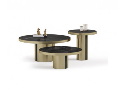Luxus Couchtisch Set 3x Ronndëscher Modern Wunnzëmmer Niewendëscher Nei